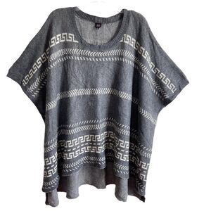 I Joah Pullover Poncho Gray Size Medium